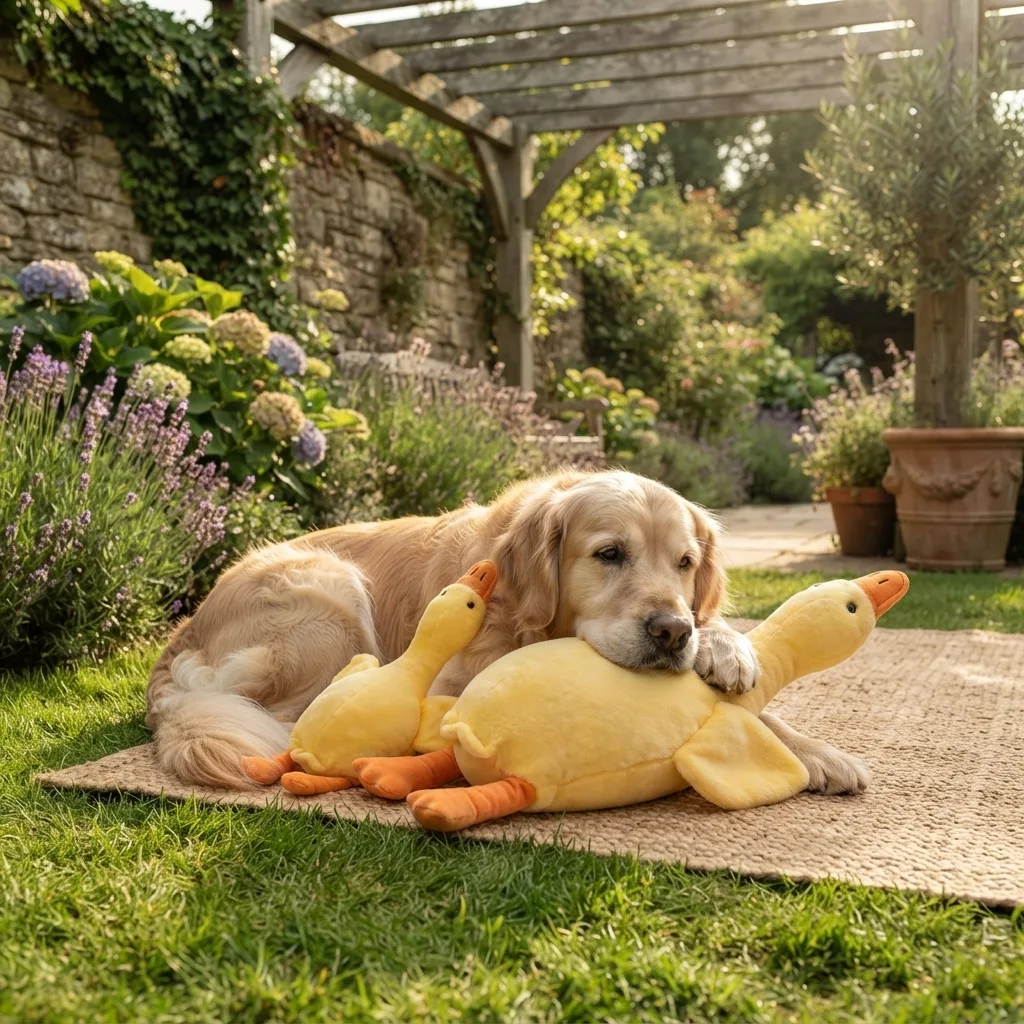 Yellow Duck Plush Dog Toy - Image 4