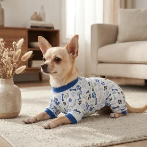 Blue cartoon pajamas for dogs
