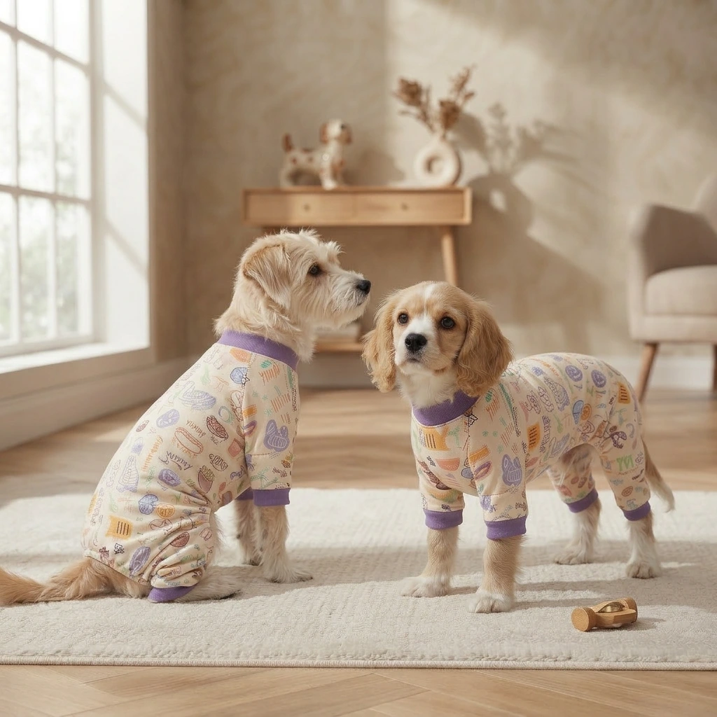 Dark violet dog pajamas sleepwear