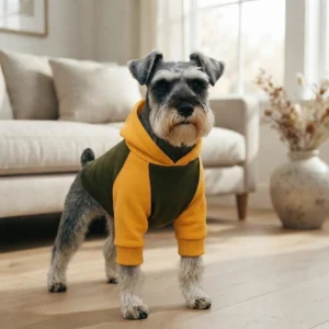 Orange green fleece dog hoodie